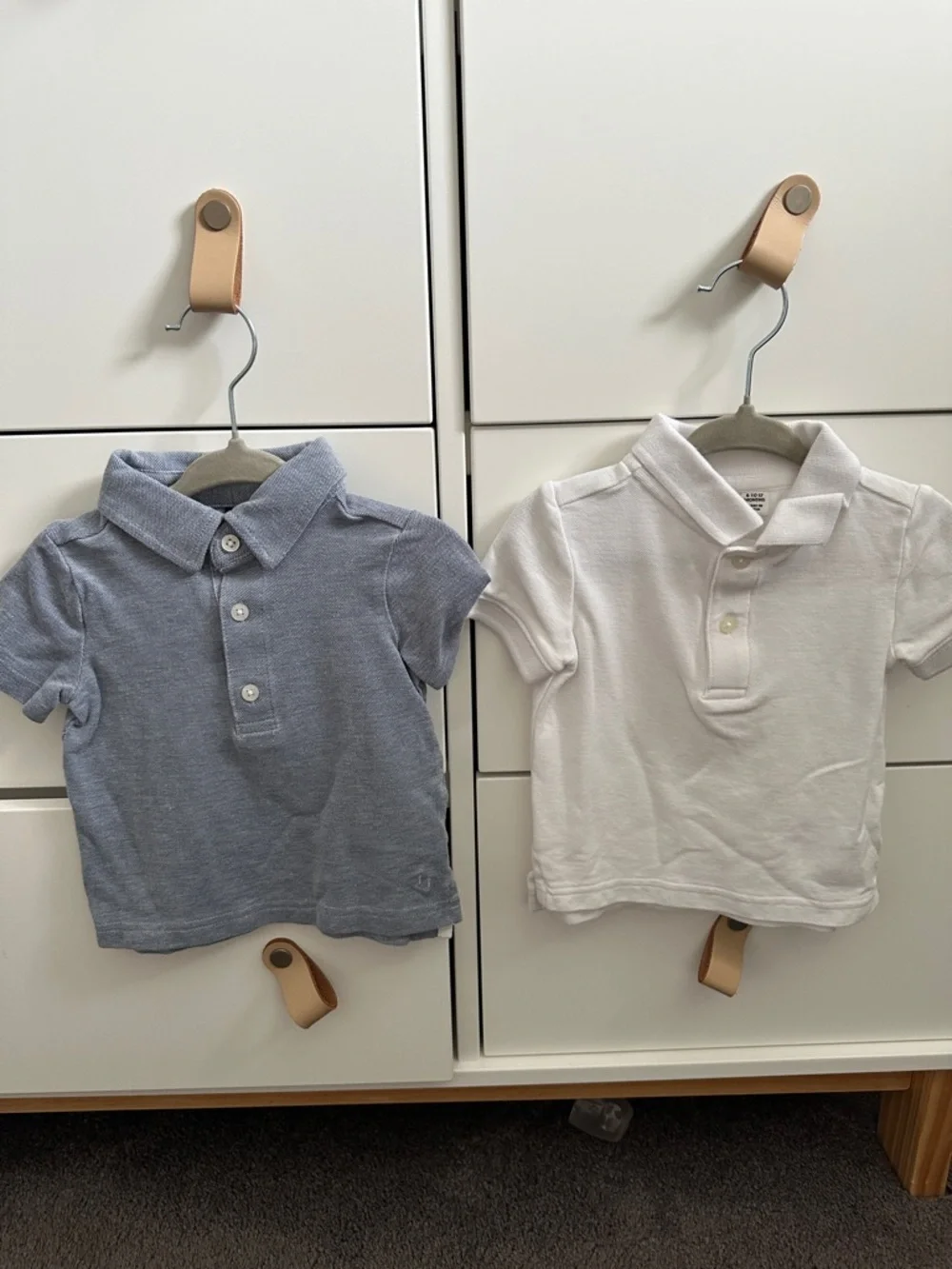 Set of Baby Polo Shirts - Blue & White - Classic Short Sleeve